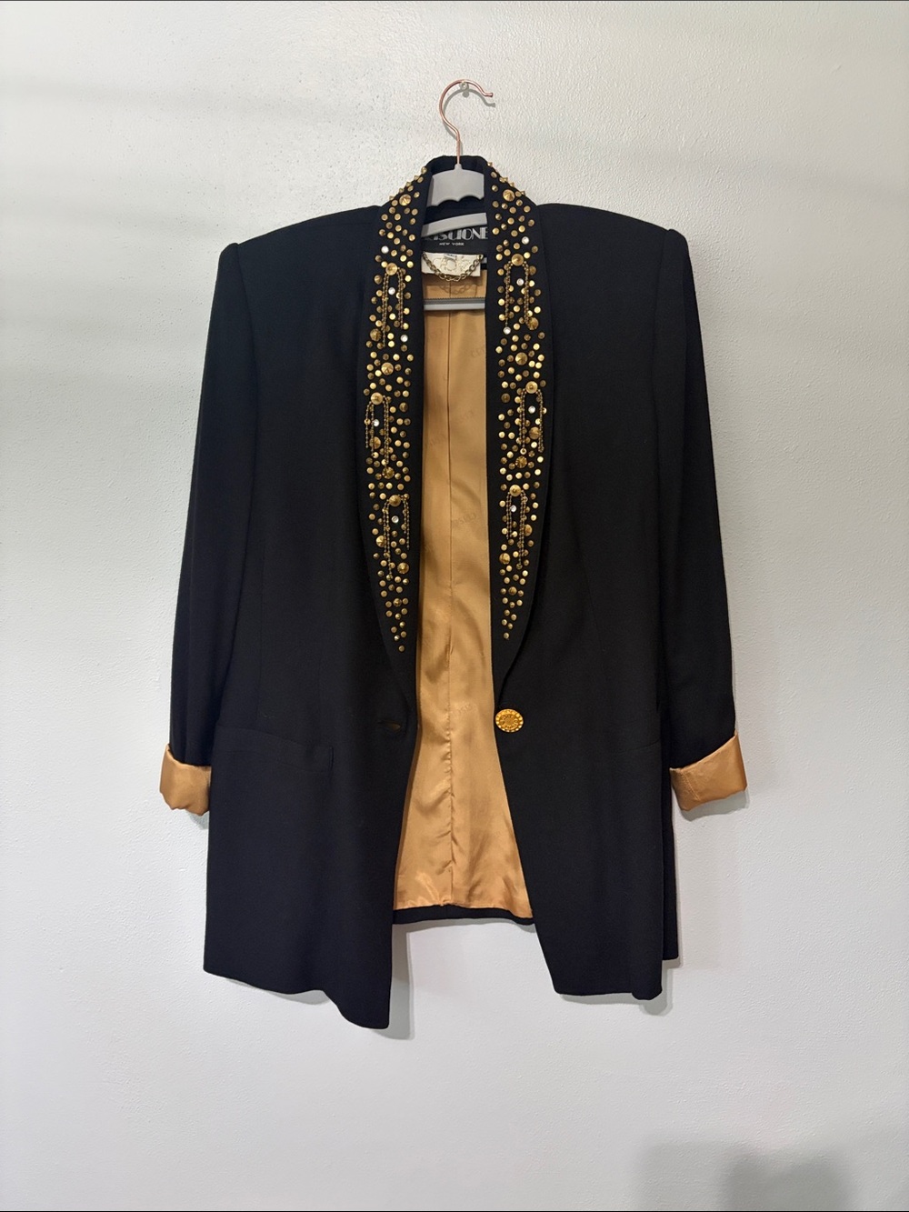 Vintage Blazer with Studded Gold Trim - Criscione
